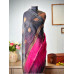 Linen Cotton Pure Handloom Saree- Pink