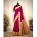Bandhani Pure Dola Silk Banarasi Saree- Wine