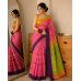 Bengal Jamadani Pure Cotton Handloom Saree- Pink