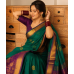 Bottle Green Pure Handloom Kancheepuram Silk Saree