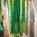 Designer Hand- Embroidered Sequins Work Pure Chinnon Silk Saree- Green