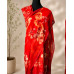 Floral Pure Chiffon Saree- Summer Edition- Red