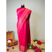 Fuchsia Pink Bhagalpuri Handwoven Tussar Silk Saree
