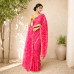 Royal Rajputi Chiffon Gotta Patti Bandhani Saree- Rani Pink