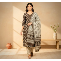 Hand Block Kashish Print Cotton 3 PC Dress Material 23