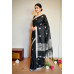 Handloom Khadi Cotton Saree- Black