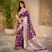 Khaddi Georgette Meenakari Jaal Work Saree- Deep Wine