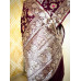 Khaddi Georgette Meenakari Jaal Work Saree- Deep Wine