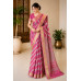Magenta Pink Designer Pure Chiffon Banarasi Border Lehariya Saree