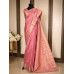 Peach Pink Pure Handloom Kadhwa Butta Mashru Katan Banarasi Saree- Silk Mark Certified