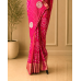 Pink Bandhani Pure Russian Crepe Silk Cutdana Handwork Saree