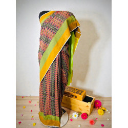 Pochampally Ikat Pure Handloom Mercerised Cotton Saree- Green