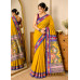 Pochampally Ikat Pure Handloom Mercerised Cotton Saree- Olive Green