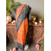 Pochampally Ikat Pure Handloom Mercerised Cotton Saree- Orange