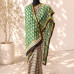 Pure Chanderi Silk Handblock Print Saree- Green