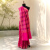 Pure Chanderi Silk Handblock Print Saree- Rani Pink