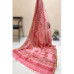 Pure Double Diamond Chiffon Handblock Print Saree- Floral Pink