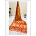 Pure Double Diamond Chiffon Handblock Print Saree- Orange