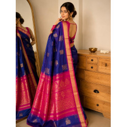Pure Handloom Kancheepuram Silk Saree -Blue