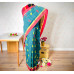 Pure Handloom Kanchi Cotton Saree- Teal