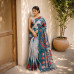 Pure Handloom Khadi Cotton Saree- Grey