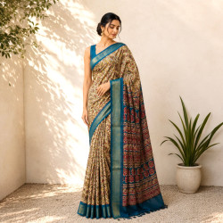 Pure Handloom Munga Tussar Silk Saree