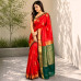 Pure Handloom Red Banarasi Silk Saree- Silk Mark Certified