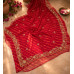 Rajputi Chiffon Hand Embroidered Lehariya Saree- Red