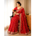 Red Bandhani Heavy Gotta Patti Georgette Handwork Saree