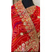 Red Bandhani Heavy Gotta Patti Georgette Handwork Saree