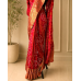 Red Bandhani Pure Russian Crepe Silk Cutdana Handwork Saree