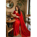 Red Pure Chiffon Leheriya Saree