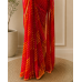 Red Pure Chiffon Leheriya Saree