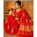 Red Pure Modal Gajji Silk Bandhani Gota Patti Work Saree