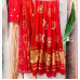 Red Pure Modal Gajji Silk Bandhani Gota Patti Work Saree