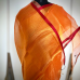 Regal Elegance Handloom Raga Tissue Cotton Saree- Orange Golden