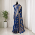 Royal Blue Pure Chiffon Banarasi Saree with Jaal work