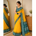 Sunflower Yellow Pure Handwoven Ikkat Cotton Saree