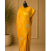 Yellow Bandhani Pure Russian Crepe Silk Cutdana Handwork Saree